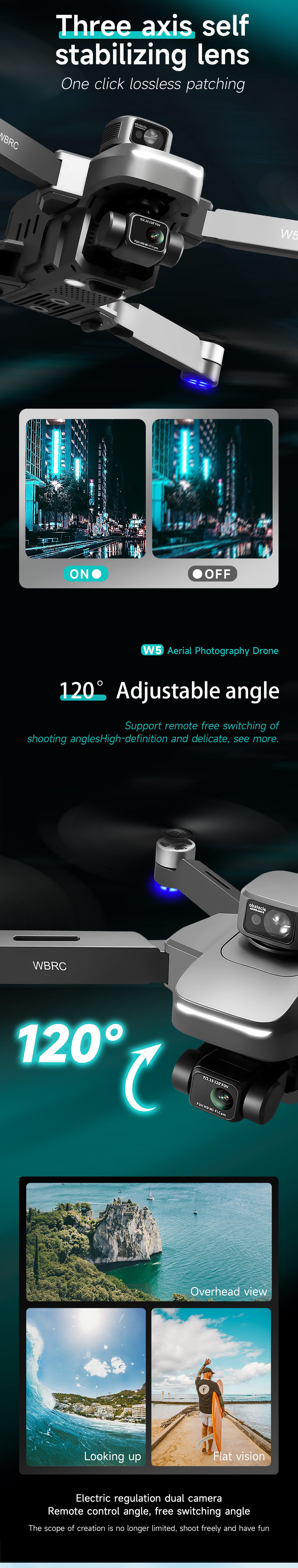 4K HD dual camera 5km remote control UAV 5G speed transmission intelligent obstacle avoidance GPS optical flow fixed point hovering UAV