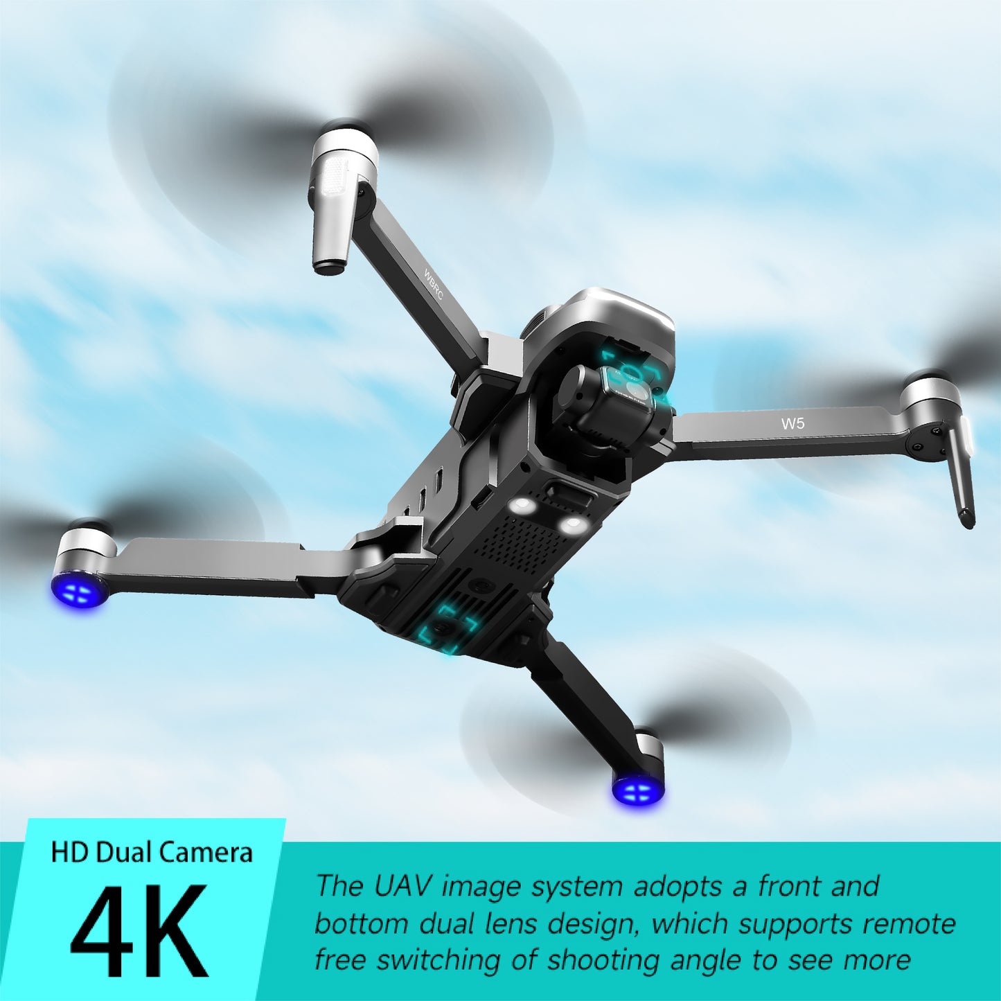 4K HD dual camera 5km remote control UAV 5G speed transmission intelligent obstacle avoidance GPS optical flow fixed point hovering UAV