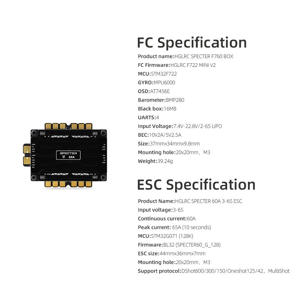 HGLRC SPECTER F760 BOX integrated stack