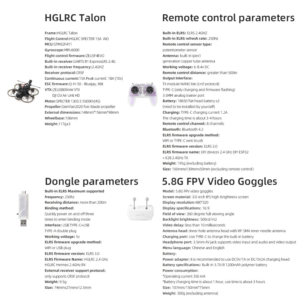 HGLRC Talon 2-inch Traverser RTF kit