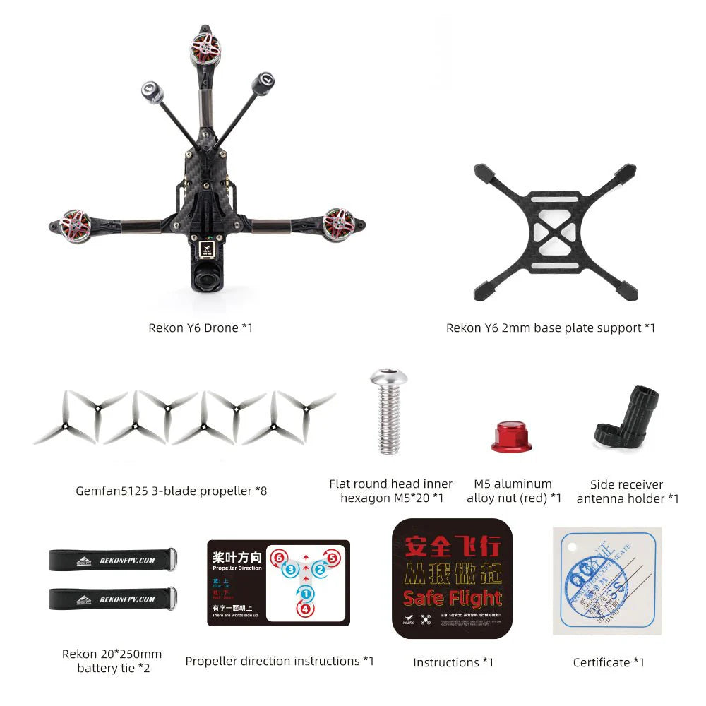 Black Dragonfly Y6 5-inch long range FPV drone Moonlight Kit HD
