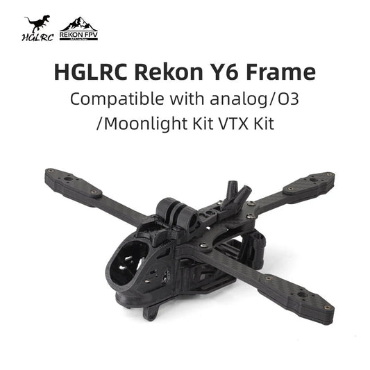 Rekon Y6 5-inch frame compatible Analog/O3/Moonlight Kit VTX long-range FPV frame/5MM arm kit